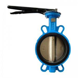 Manual on-off butterfly valve with wafer connection, ductile iron casting material