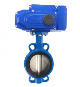 Electric regulating butterfly valve with wafer connection, DN100