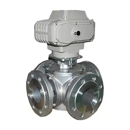 Electric 4 Way Ball Valve for Flow Switching | Industrial Grade