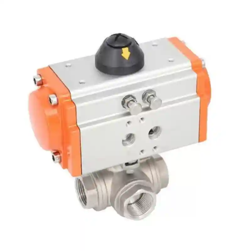 4 Way Brass Ball Valve | L-Port Diverter, 3-Piece Full Port