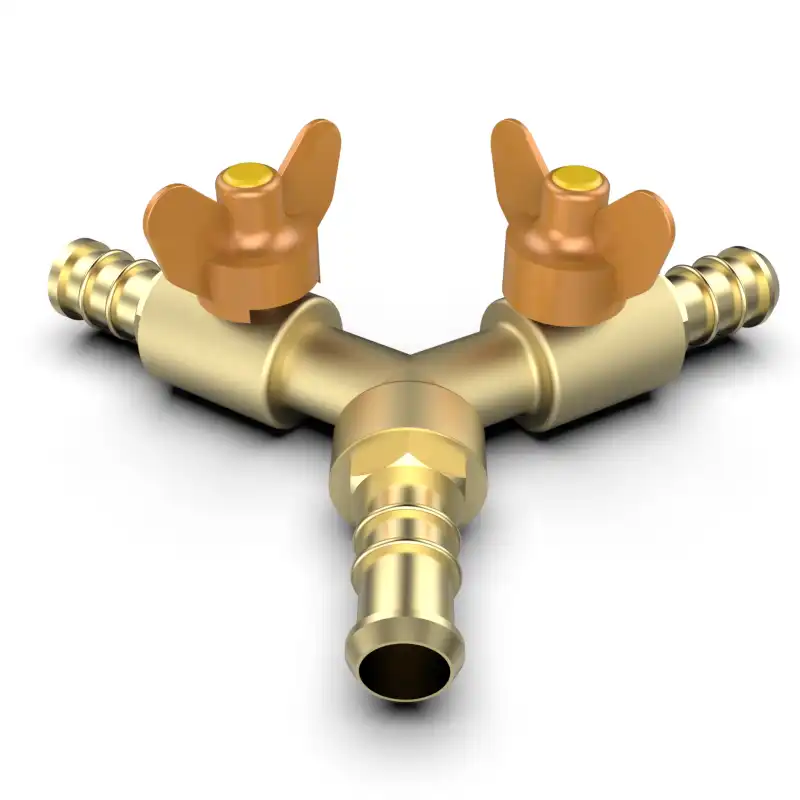3/4 in brass push-to-connect 3-way ball valve – Fast Install, Diverter