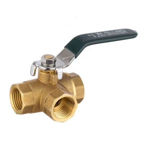 1″ 3-Way Brass Ball Valve – L-Port Diverter, Low Pressure Drop